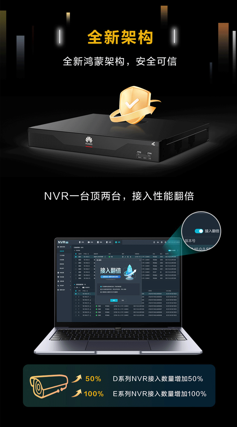 NVR900 D01 08 Security Monitoring Video Recorder Network Video Recorder 64Mbps Video Input Bandwidth