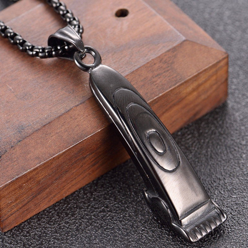 Pendant Necklace Classification Titanium Steel Chain Material Retro Punk Solid Color Titanium Steel Stoving Varnish Men's Pendant Necklace Men Pendant Necklaces