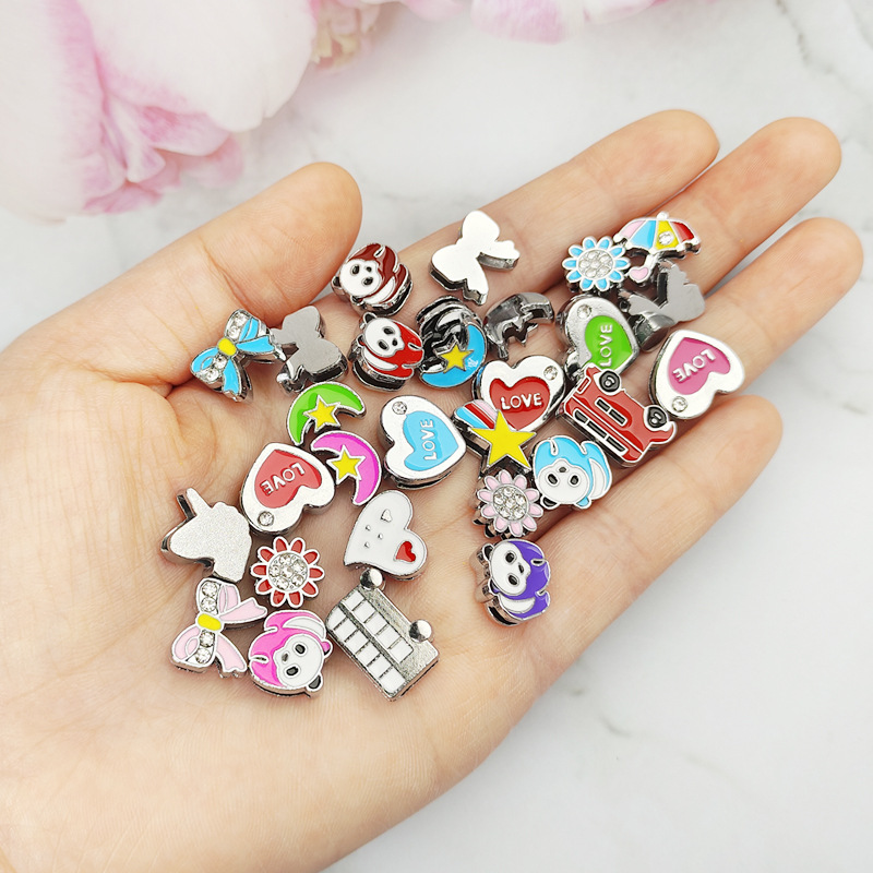 DIY Jewelry Accessories Classification 1 Piece 12*13mm 12*17mm 13 * 15mm Hole 1~1.9mm Alloy Rhinestones Moon Heart Shape Bow Knot DIY Jewelry Accessories Beads