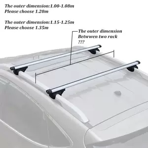Universal SUV roof rack crossbar, car-mounted aluminum alloy crossbar, kayak and snowboard storage rack, no drilling required