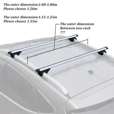 Universal SUV roof rack crossbar, car-mounted aluminum alloy crossbar, kayak and snowboard storage rack, no drilling required