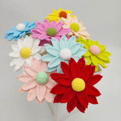 2025年新款薰衣草小菊花束成品 編織居家裝飾毛線花束花編織假花