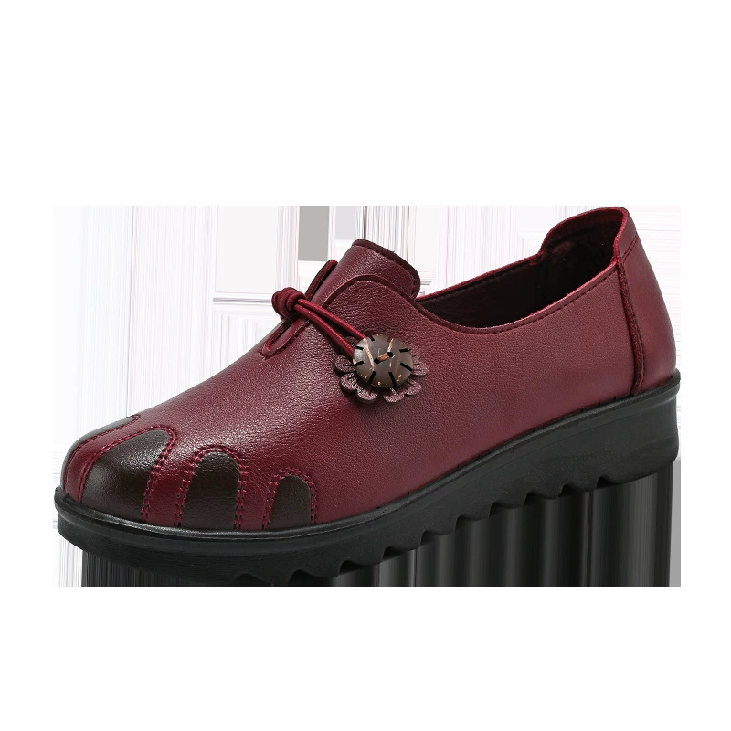 2025 Mom Shoes Цельные туфли с доставкой на независимую станцию AliExpress для путешествий на открытом воздухе с полиуретановой подошвой, большого размера, с поверхностью из искусственной кожи, элегантные