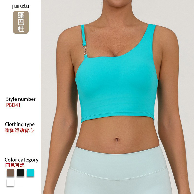 Europa y Estados Unidos chaleco deportivo transfronterizo con cojín de pecho de alta elasticidad, secado rápido, yoga de cintura alta, entrenamiento de acondicionamiento físico, chaqueta de cabina