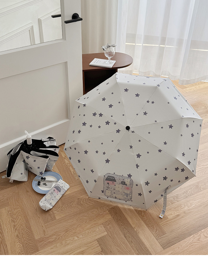 Cute Foldable Uv Sun Umbrella For Girls With Manual Automatic System_voghion.com