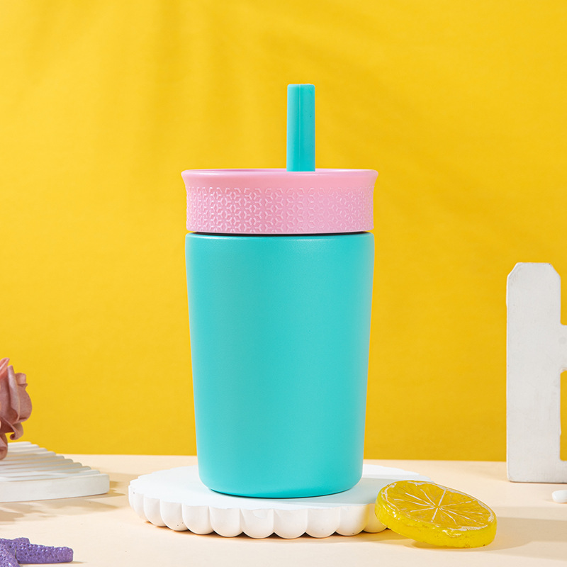Ventas transfronterizas calientes owala con tazas de café 304 tazas de acero inoxidable de moda simple taza de aislamiento portátil taza de paja de automóvil
