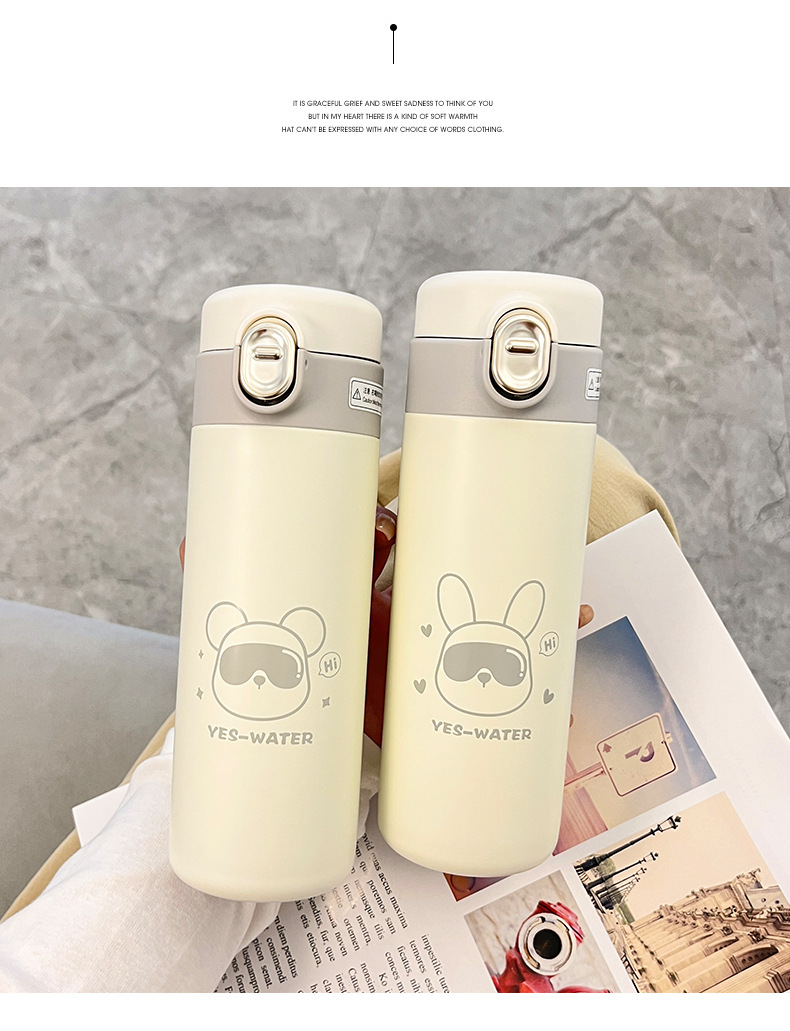Yongkang han versión simple thermal cup para niñas cute bounce cover recta copa de agua 2023 nuevo producto pequeño y portátil taza de agua pic 35