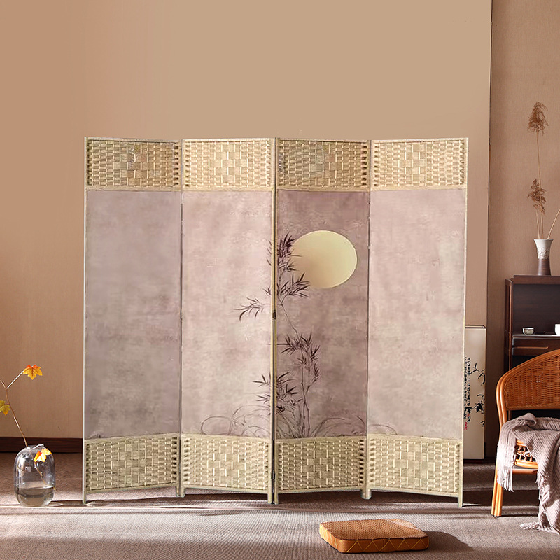 中国風のシンプルなスクリーンパーティション壁屏風リビングルーム寝室ブロッキングシンプルモダンな折りたたみモバイル布バリアホーム