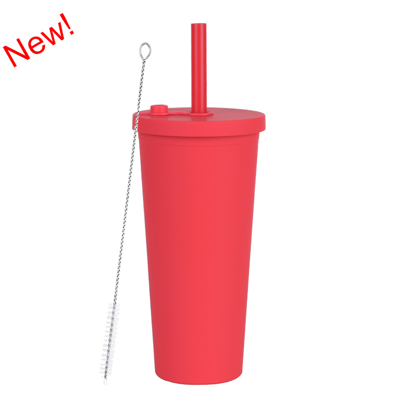 2025 nueva taza de paja de plástico de doble capa transfronteriza de gran agujero taza de té de leche de perla transparente taza de paja BOBA personalizada