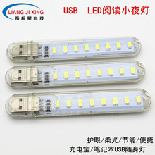 USB小夜灯LED灯电脑移动电源灯宿舍灯随身灯双面发光高亮正暖白光