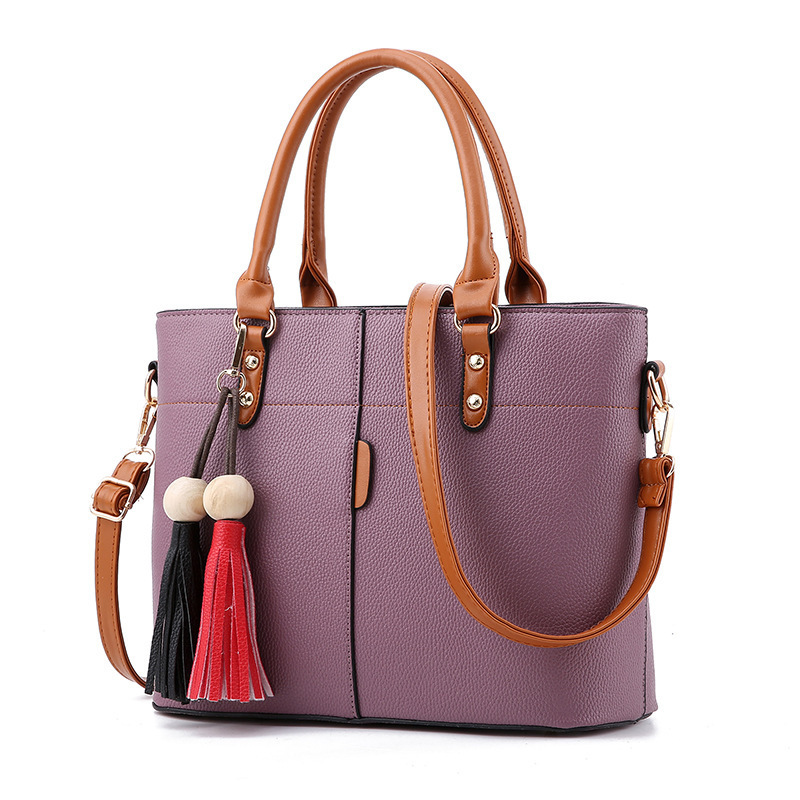 Women's Lychee Pattern Shoulder Bag Large Capacity Casual Style_voghion.com