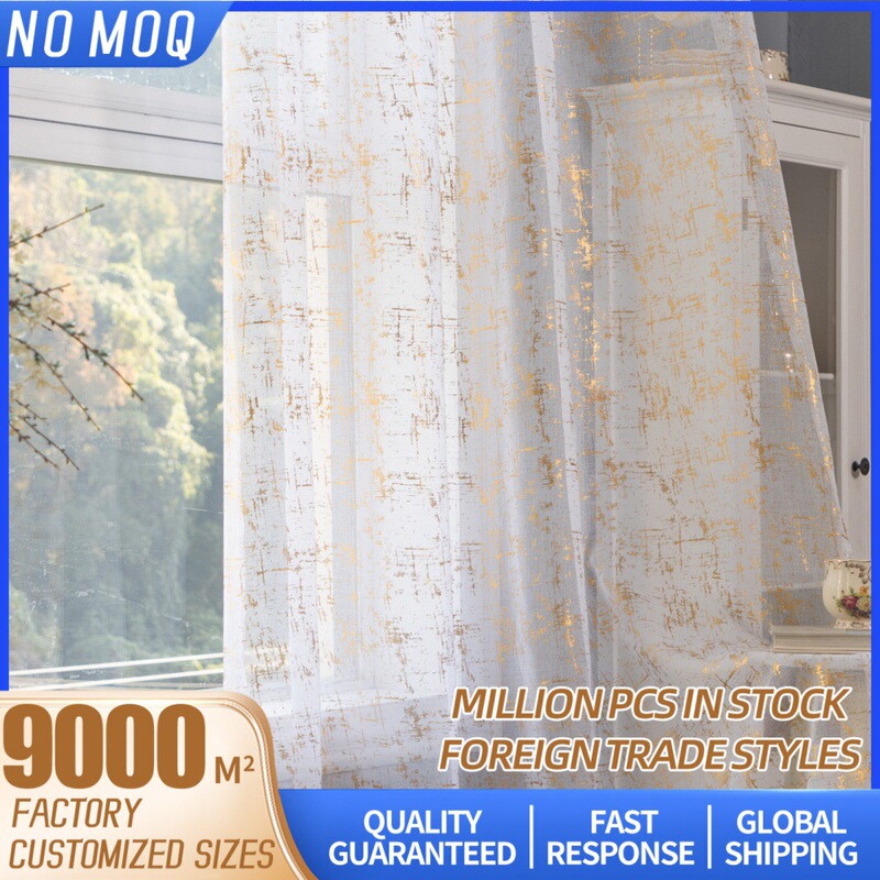 Cross-Border Amazon Versatile Sheer Curtains for Outdoor and Indoor Use, with Good Drape, Light-Transmitting, and Multi-Gilded Linen Window Screens for Export