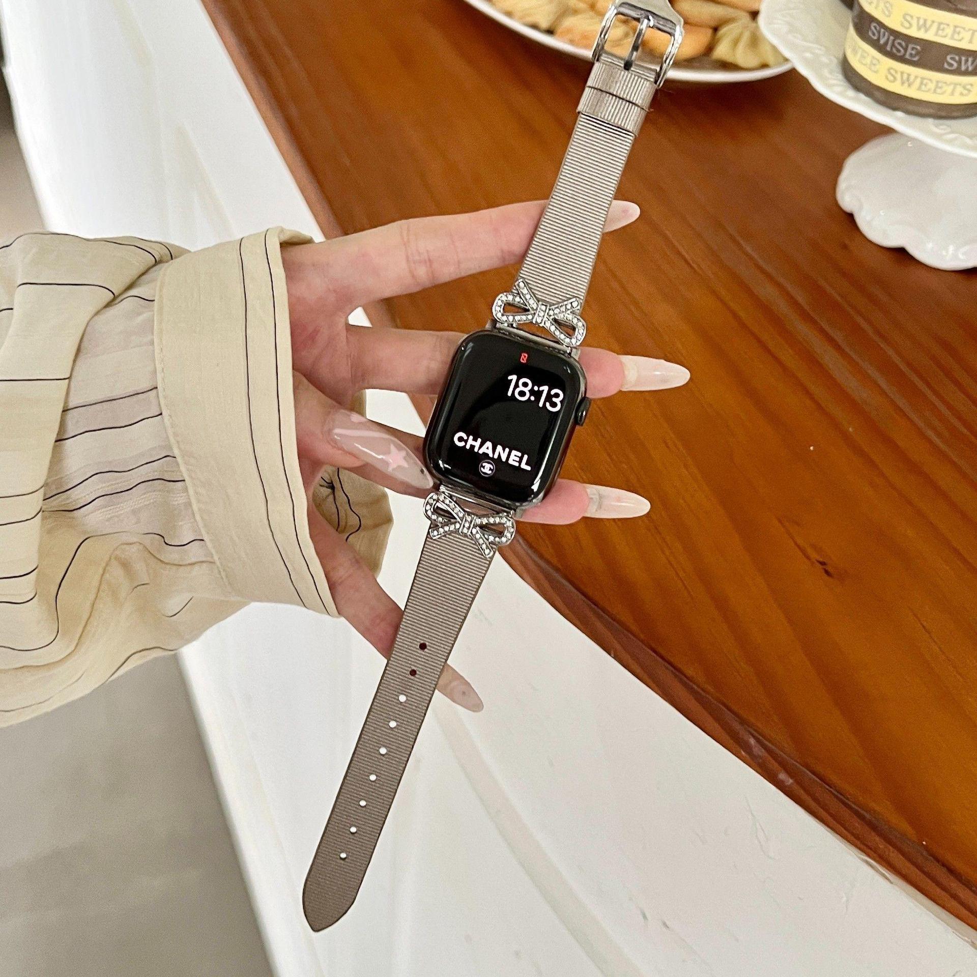 Adecuado para Apple Watch Correa applewatch678 de las mujeres se reloj Correa S8 nuevo avanzado metal cuero