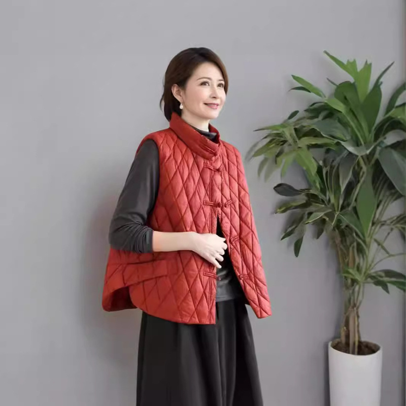 Popular Buttoned down Jacket Vest for Women, 2025 New Ethnic Style, Versatile, Thin, Sleeveless Autumn Vest