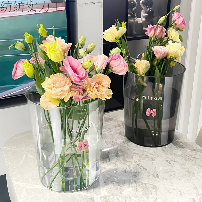 Bucket flower shop transparent wake-up flower deep water flower vase acrylic flower arrangement bucket home flower growing large tool