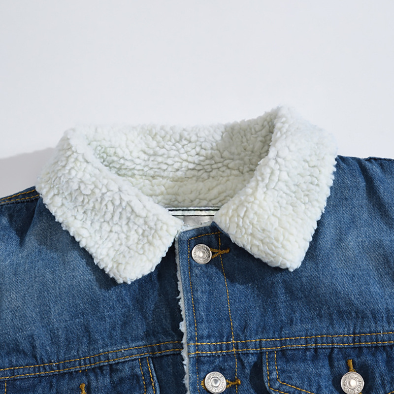 Herrenbekleidung Herren Winter Lammfell Blau Jeansjacke Slim Fit Langarmjacke Plus Samt Denim Top Jugend_voghion.com