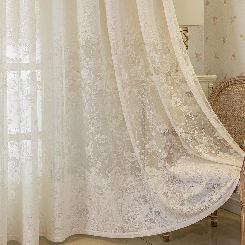 Jacquard hollow translucent curtain living room bedroom curtain gauze curtain cross-border Amazon AliExpress factory wholesale