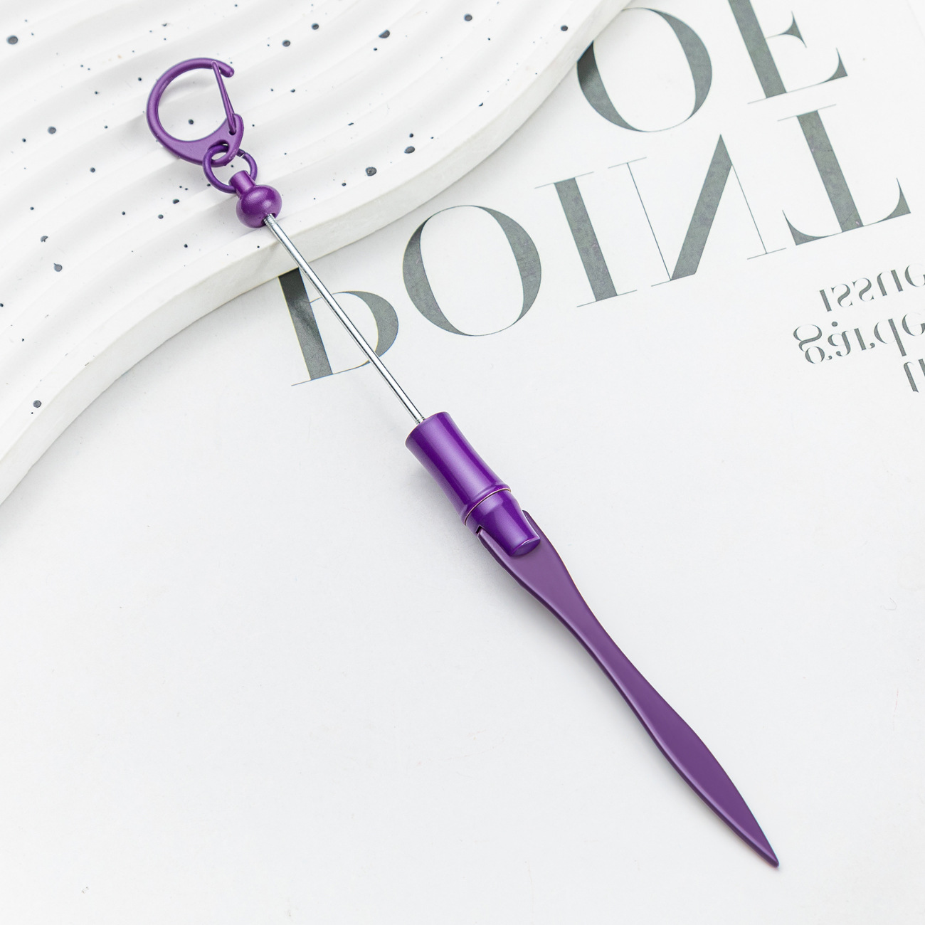 Nuevo abrecartas con cuentas de bricolaje, cortador de papel de metal multifuncional, llavero, desmontador de cartas exprés portátil para exteriores