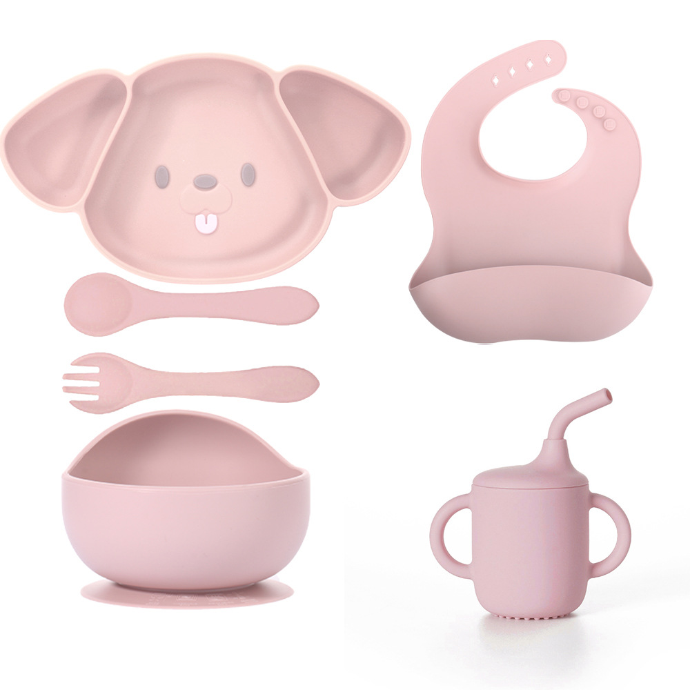 Platino de silicona dividido platos de platos para bebés regalos para animales platos para bebés tres platos de alimentación de silicona platos