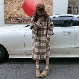 2025冬装双面呢羊绒大衣新款女装时尚穿搭双面穿格子+燕麦牛角扣