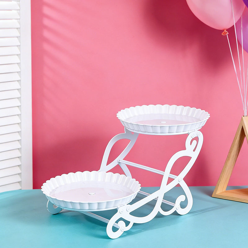 European-style multifunctional folding fruit tray, multi-layer rotating display stand, baking dessert table, tableware, cake stand, double-layer fruit tray European-style multifunctional folding fruit tray, multi-layer rotating display stand, baking dessert table, tableware, cake stand, double-layer fruit tray