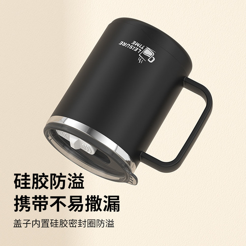 304 stainless steel anti-drop covered milk cup for student dormitory, suitable for both men and women, household and office coffee cup