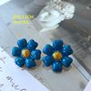 Silver needle, elegant earrings, flowered, silver 925 sample