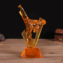 跆拳道树脂奖杯 比赛颁奖琉璃奖杯商务树脂工艺礼品批发定制