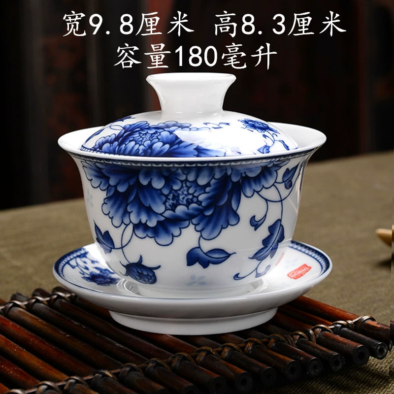 Blue and white ceramic tea cup, big tea set