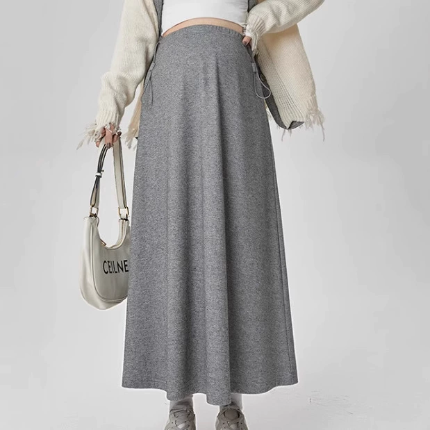 Юбка на шнурке для беременных с бархатом и утолщенной мягкой и восковой драпированной юбкой для осени и зимы, универсальная длинная юбка «рыбий хвост»