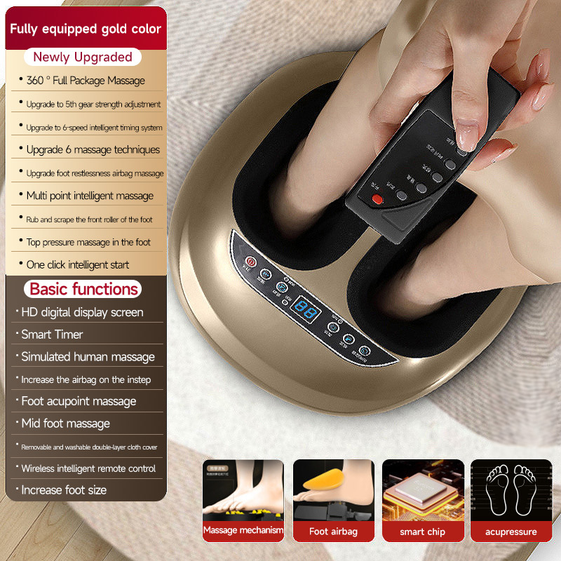 Dispositivo de belleza para piernas con amasamiento inteligente totalmente automático, máquina de terapia de pies con airbag completamente envolvente, masajeador de pies, masajeador de plantas y piernas