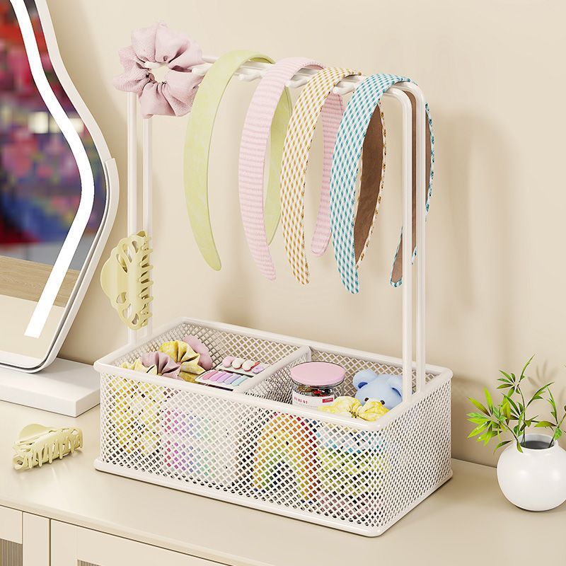 Hair Accessory Storage Rack, Hairband and Hair Tie Display Stand, Children's Hairpin and Hair Clip Storage Basket, Desktop Hair Ornament and Jewelry Organizer