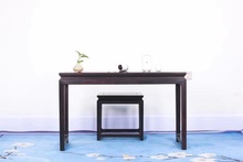 黑檀乌金木琴案琴台两件套琴桌画案字台清式明式家具