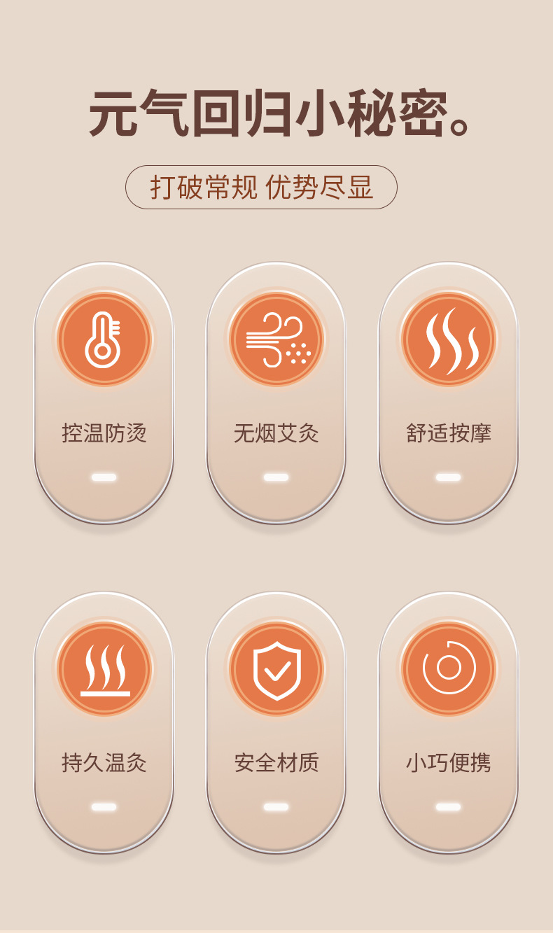 Pure Copper Facial Moxibustion Wand Portable Smokeless Gua Sha Beauty Massage Tool with Anti-Scald Holder key features