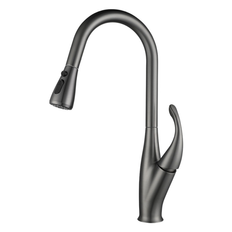 Grifo extraíble de cobre para agua fría y caliente con doble modo de detención de agua para fregadero de cocina y lavavajillas con pistola pulverizadora.