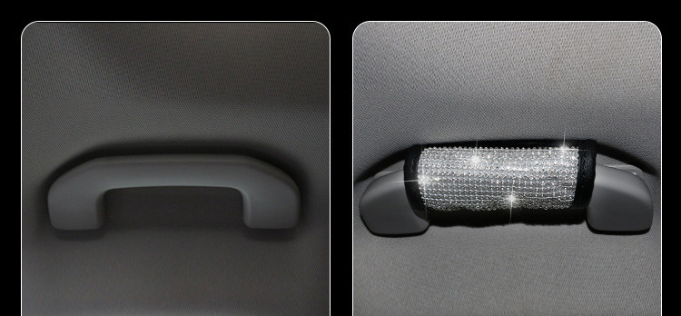 Car Interior Accessories Small Set with Rhinestones, Handbrake Cover, Gear Shift Cover, Seatbelt Shoulder Pad Decoration, Suitable for All Seasons, Summer, Women