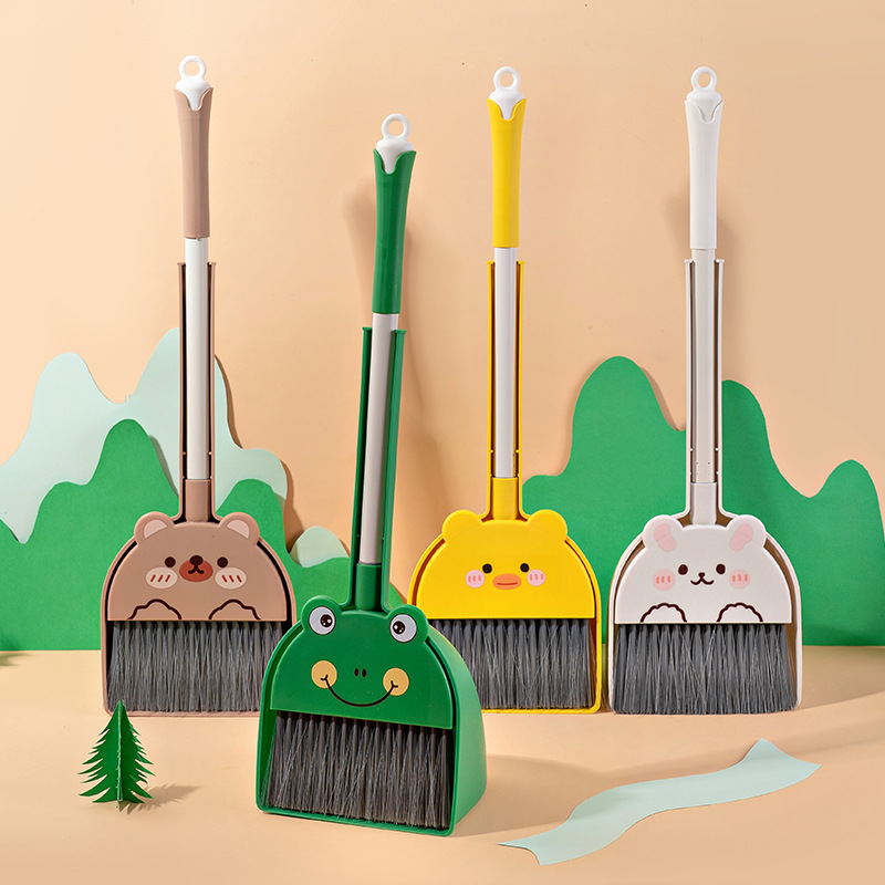 Children's broom dustpan suit household cartoon garbage bucket children's sweeping cover kindergarten student small broom