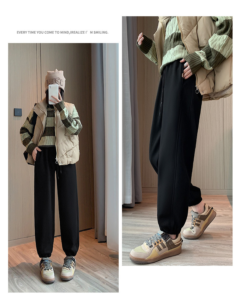 Fleece and thickened sportswear pants for women, new autumn and winter style, loose and versatile, tight-fitting, small label, casual and warm sweatpants pic 32