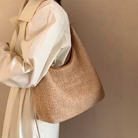 阳光夏日托特包包女士夏季编织包腋下包手提单肩大包工厂一件代发