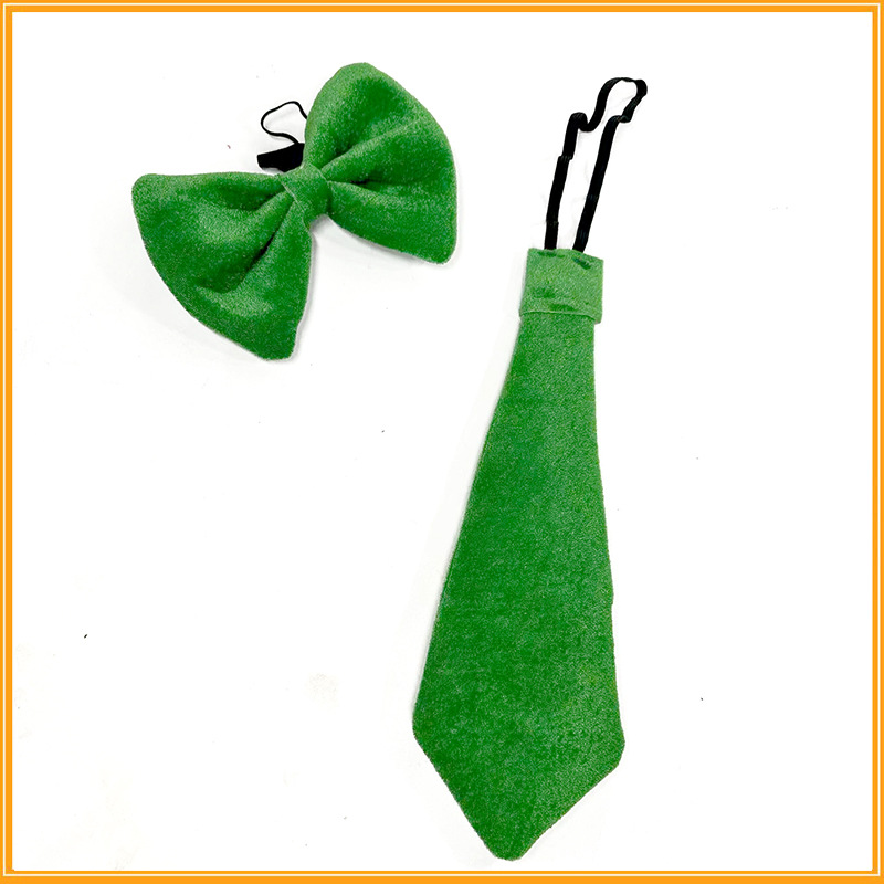 St. Patrick's Day Tie Bow Tie Pure Green Blank Party Big Tie Clothing Accessories Irish Supplies