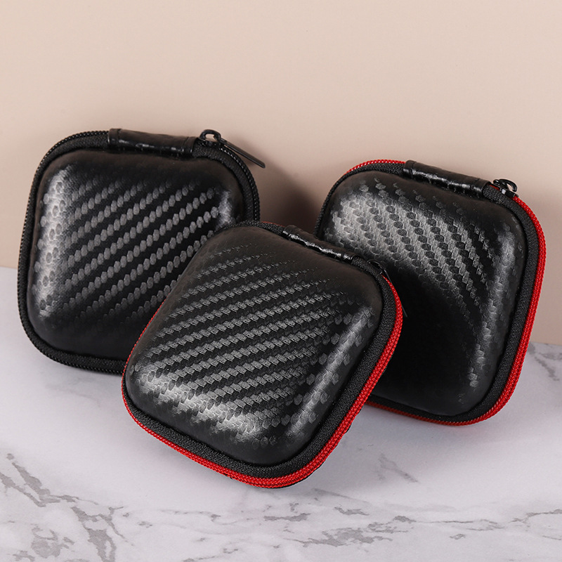 Wholesale square earphone storage box with data cable storage bag, EVA earphone storage bag manufacturer