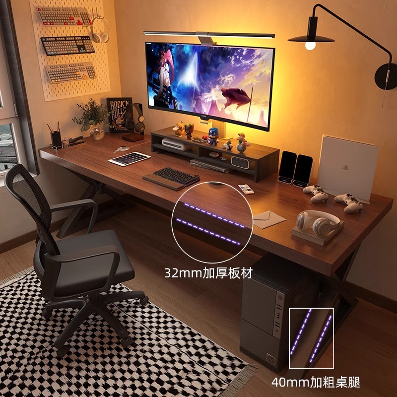 Escritorio de computadora Escritorio simple Escritorio de dormitorio doble en casa Escritorio de deportes electrónicos de escritorio Escritorio de estudiante Escritorio de aprendizaje