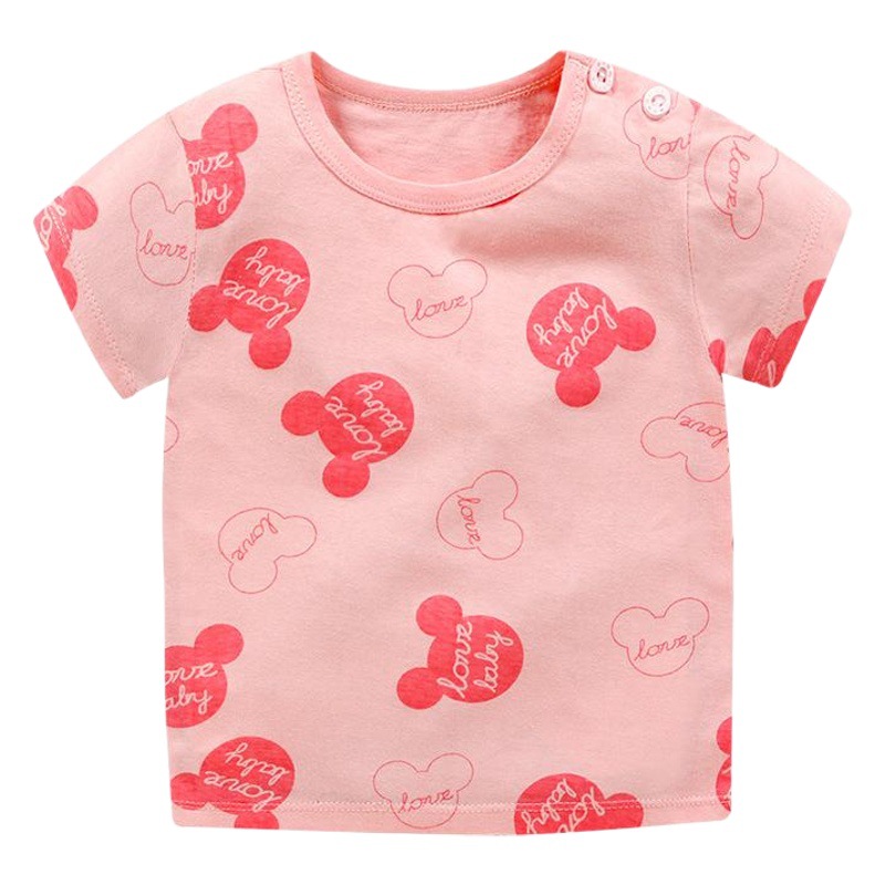 2024 nueva camiseta de manga corta para niños de algodón camiseta para niños camiseta de verano camiseta de niña de dibujos animados ropa para niños