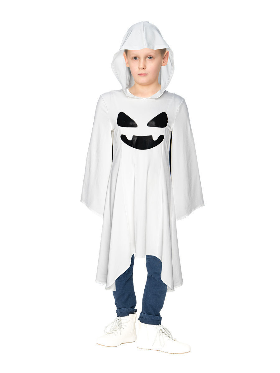 흰색 유령 망토 어린이 장갑