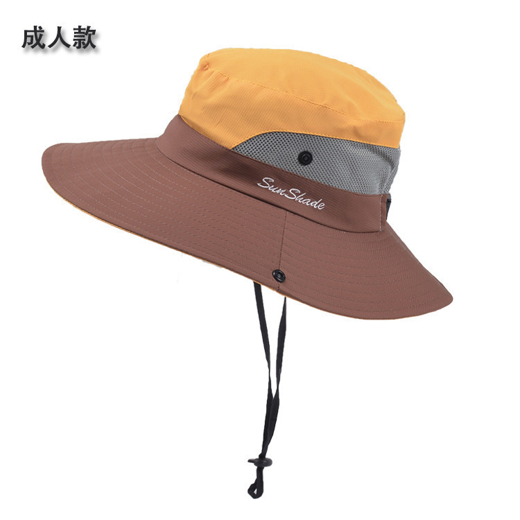 夏季女士户外遮阳帽马尾孔渔夫帽防晒太阳帽透气情侣出游登山帽子|undefined