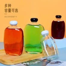 批发100ml蘑菇形果酒瓶透明玻璃果汁饮料瓶冷泡茶白酒瓶分装空瓶