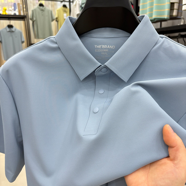 2026 New Summer Style Seamless Short-Sleeve T-Shirt for Men with a Fresh and Breathable Design, New Morandi Color Series Polo Half-Sleeve