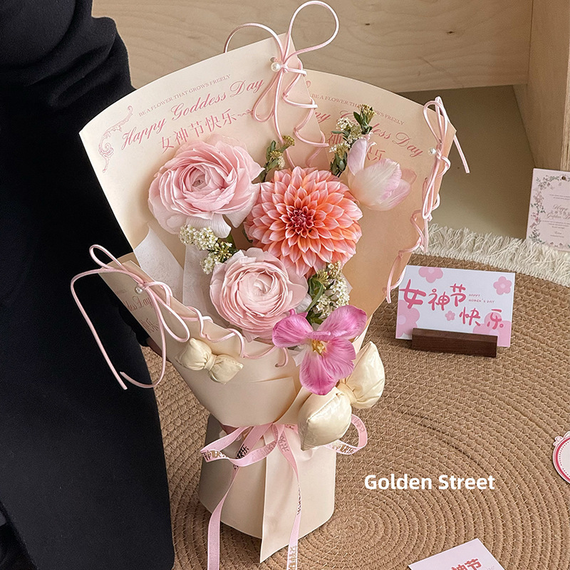 Festival de la diosa pequeño ramo de flores papel de embalaje de flores nuevas creativas red arco de flores flores materiales artesanales