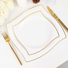 Q 93266 Gold Trim Bone China Plates ��߅�ǴɲͱP �W���L���