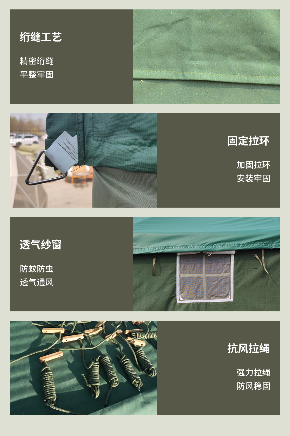 Junwan Factory Direct Sales Outdoor Tent Construction Site Accommodation Field Breeding Engineering Construction Thickeneded Warm Windproof and Rainproof